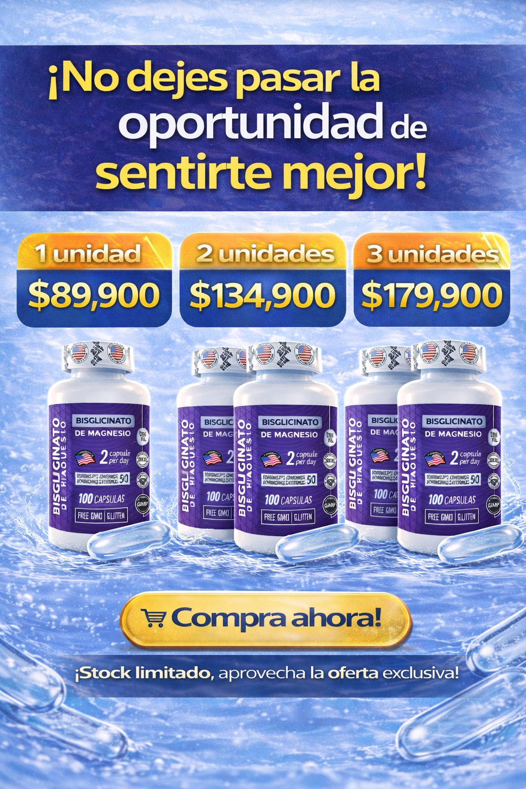 Bisglicinato de Magnesio 100% Americano