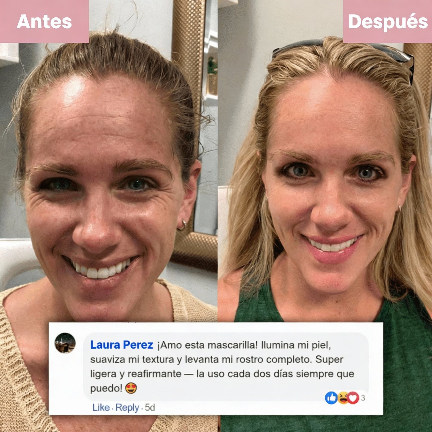 Mascarilla de colágeno para una piel radiante